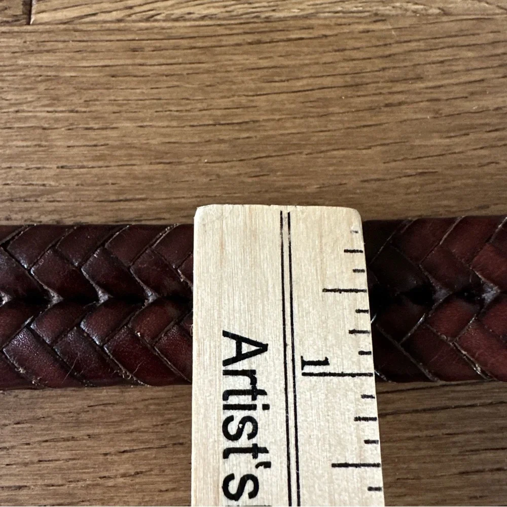 Vintage Coach Braided Belt Brown Leather Sz L 38” 95 cm
